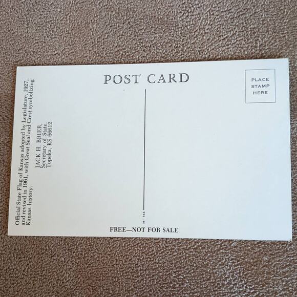 Vintage Kansas Postcard Official State Flag - Picture 3 of 6